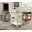 Table d'appoint grise avec tablette inférieure-1752431801