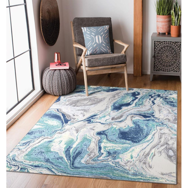 Leoma Abstract Area Rug, Rectangle 60 x 110cm