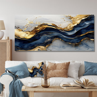 Altura turquoise rivière de Nero Marquina Art marbre I - Art mural abstrait en marbre