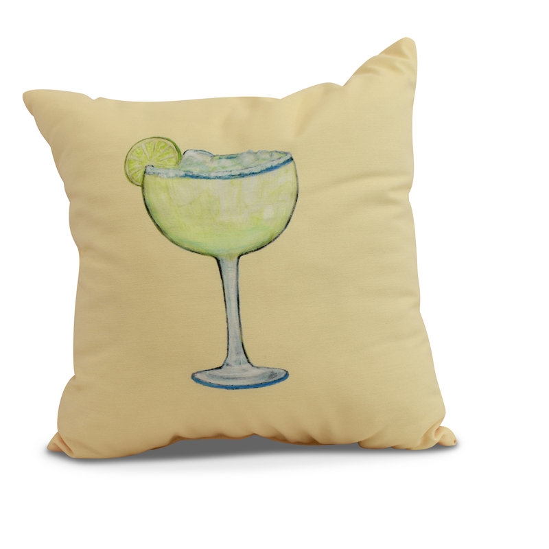 Palm Beach Reversible Throw Pillow, Yellow, 16" x 16"