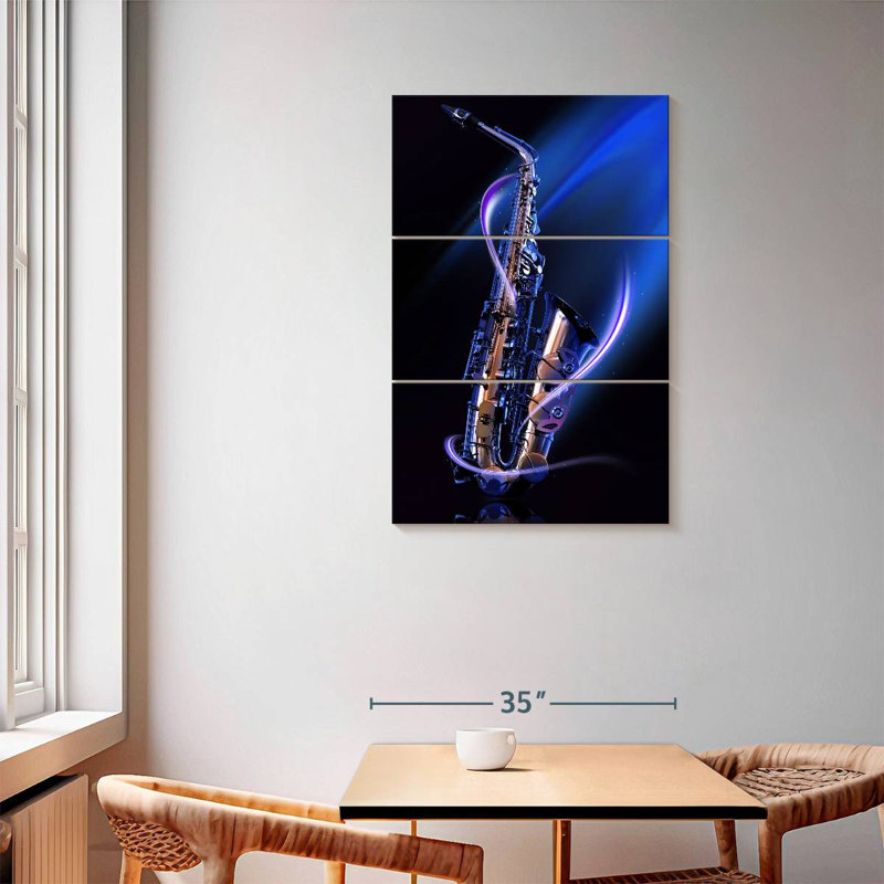 Abarca Glowing Saxophone, 57" H x 36" W