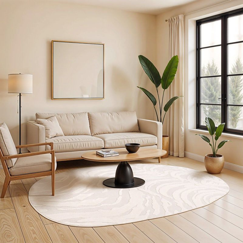 Oval Abstract Area Rug, Oval 160 x 230 cm
