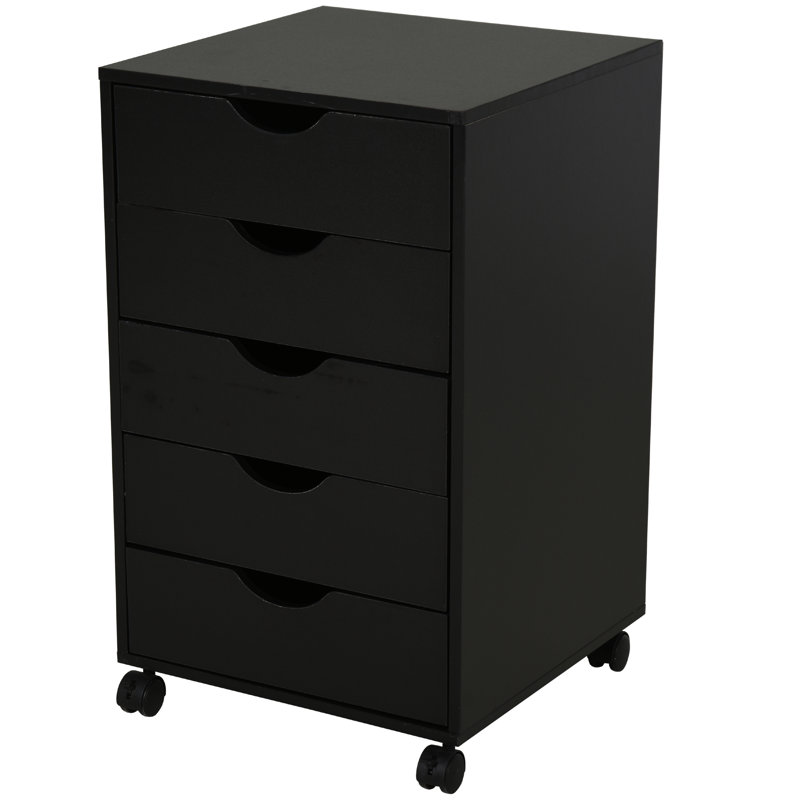 Laga 15.75'' Wide 5 - Drawer Filing Storage Cabinet, Black