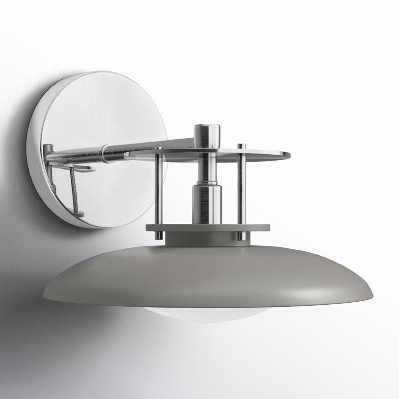 Rosamund Dimmable Bath Sconce, Gray/Polished Nickel