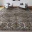 Tapis brun clair et ivoire noué à la main de haute qualité