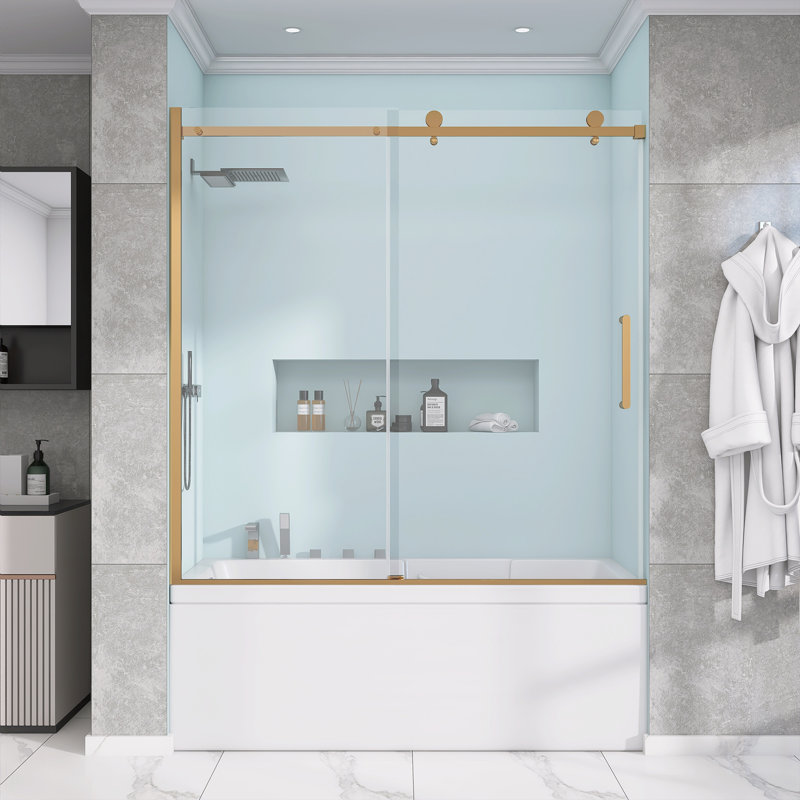 Portes de douche et de baignoire - l 59,00 po x H 60 po, Or