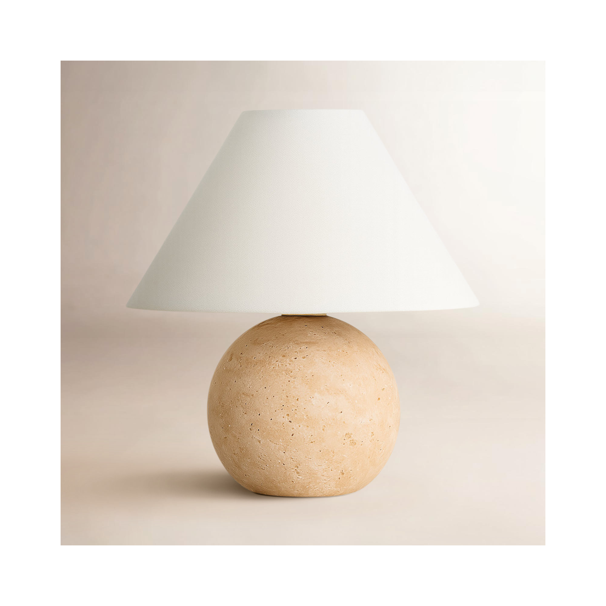 Chemise Travertine 10" Mini Table Lamp, Beige, Classic Empire