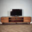 180Cm Solid Mango Wood TV Unit – Medium Oak Finish Large TV Stand With Storage, Rustic Wooden Entertainment Unit, Mid Century Media Console Cabinet, No Veneer, Part Assembled
