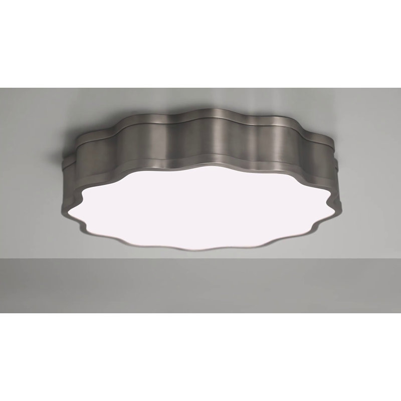 Vaughan 16" Aged Brass Glass LED Flush Mount