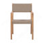 Ensemble de 2 chaises de salle à manger d'extérieur, structure en bois d'acacia teck clair et osier PE brun clair, idéal pour les patios et les jardins