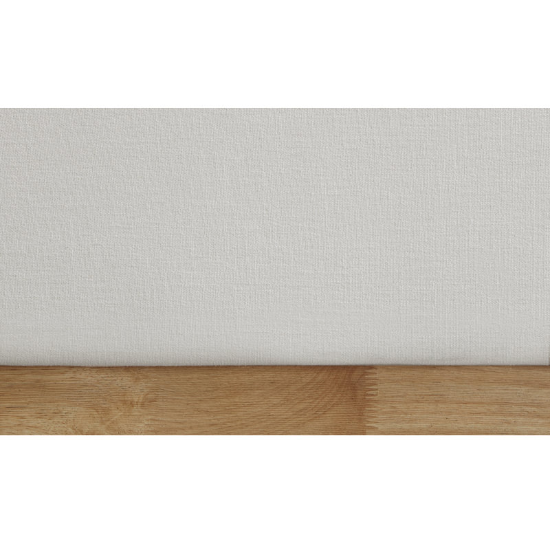 Earby Upholstered Panel Bed, Queen, Cream Linen Textured Fabric
