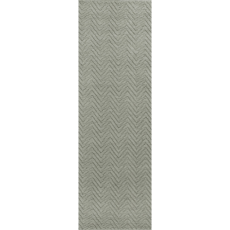 Radford Chevron Handmade Hand-Woven Flatweave Jute/Sisal Gray Area Rug, 6'6" x 9'6"