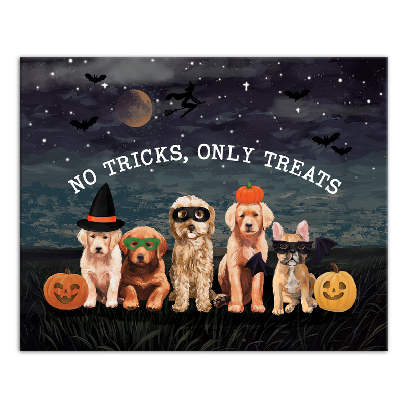 «No Tricks Just Treats Pups», reproduction sur toile