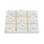 Ensemble de jeu blanc Gryffon Marble Tic Tac Toe avec incrustation dorée