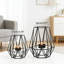 Bougeoirs géométriques hexagonaux, ensemble de 2 porte-bougies votives modernes en métal pour centres de mariage, décoration intérieure et décorations de table de fête