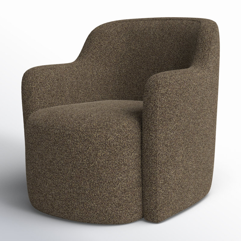 Fauteuil pivotant rembourré Brentleigh, Boucle brun foncé