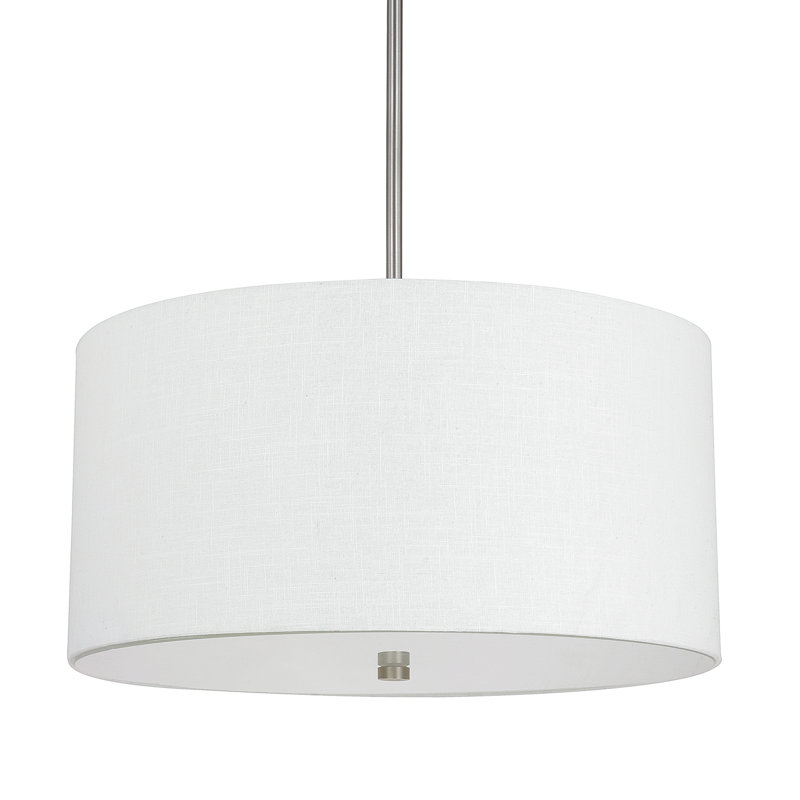 Lustre tambour 4 lumières Loft, Nickel mat