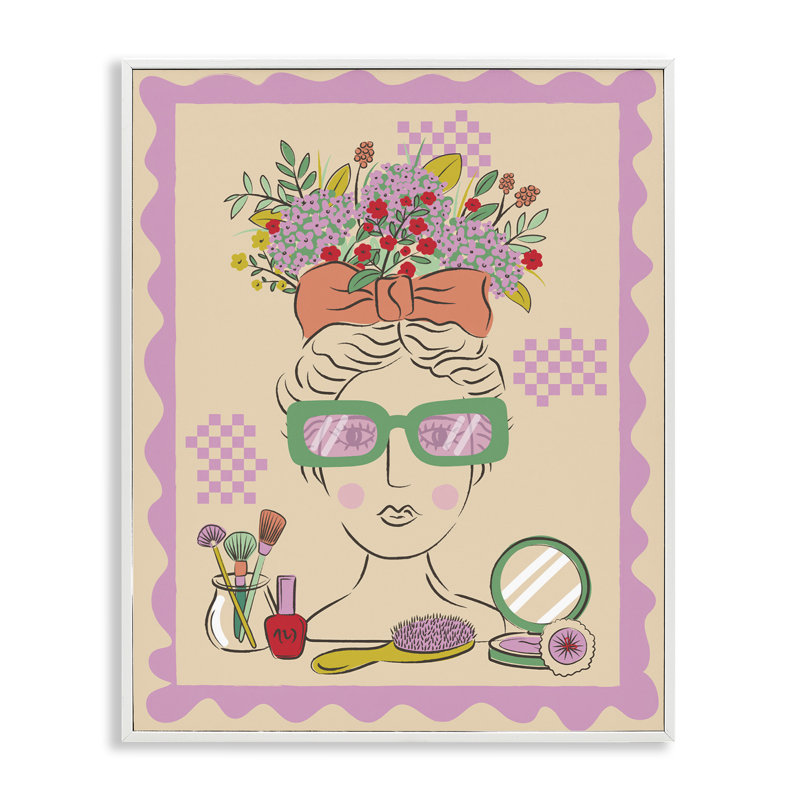  Maquillage et mode, art giclée par Lisa Perry White, H 14 po x l 11 po, Estampe numérique encadrée blanc bord de mer