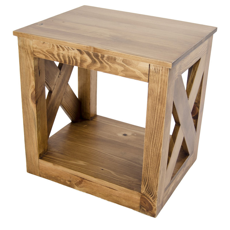 Table de bout avec tablette de rangement en bois massif Berkeley Heights