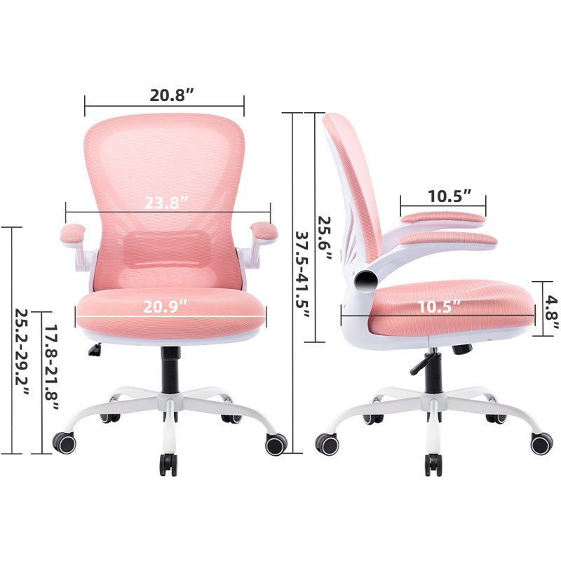 Desk Chair, Pink, White