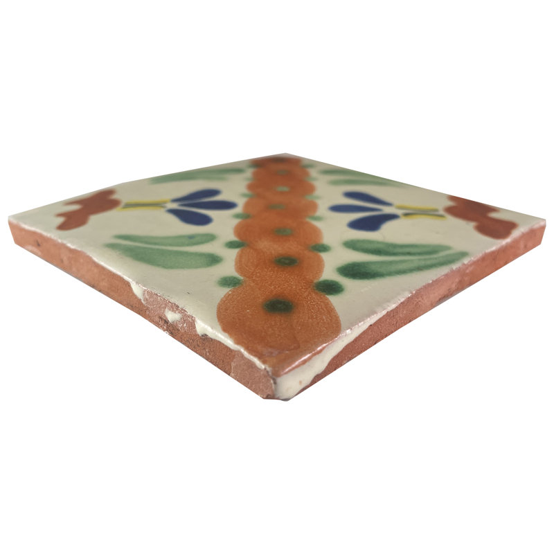 Carrelage mexicain 4 pièces 4,2 "x 4,2" TalaMex Jazmin Talavera