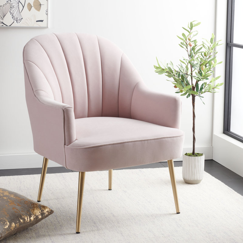 Maison Velvet Armchair, Light Pink Velvet