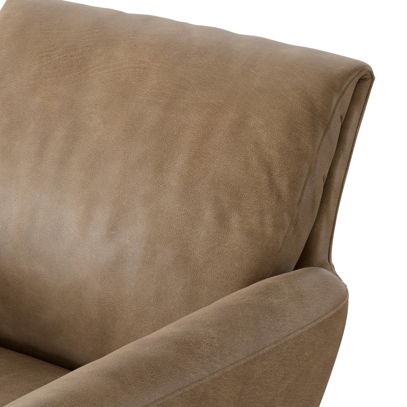 Salerno Desk Chair, Leather, Taupe Brown