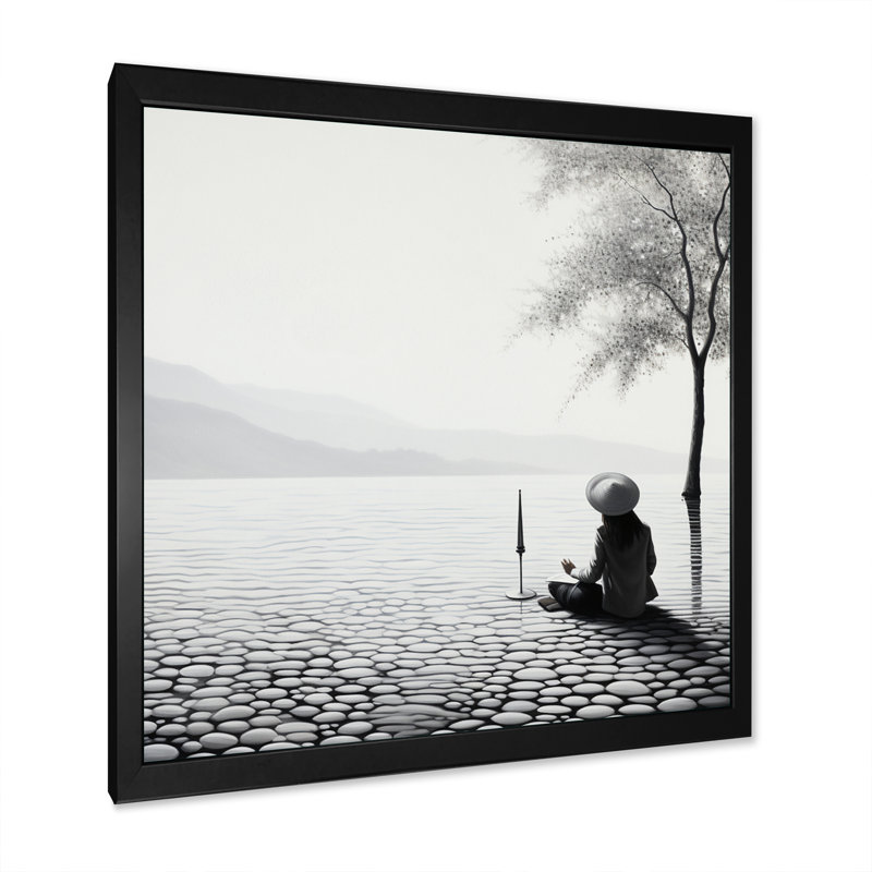 Photo de plage Reverie II, Cadre simple noir, H 24 po x l 24 po x P 1 po