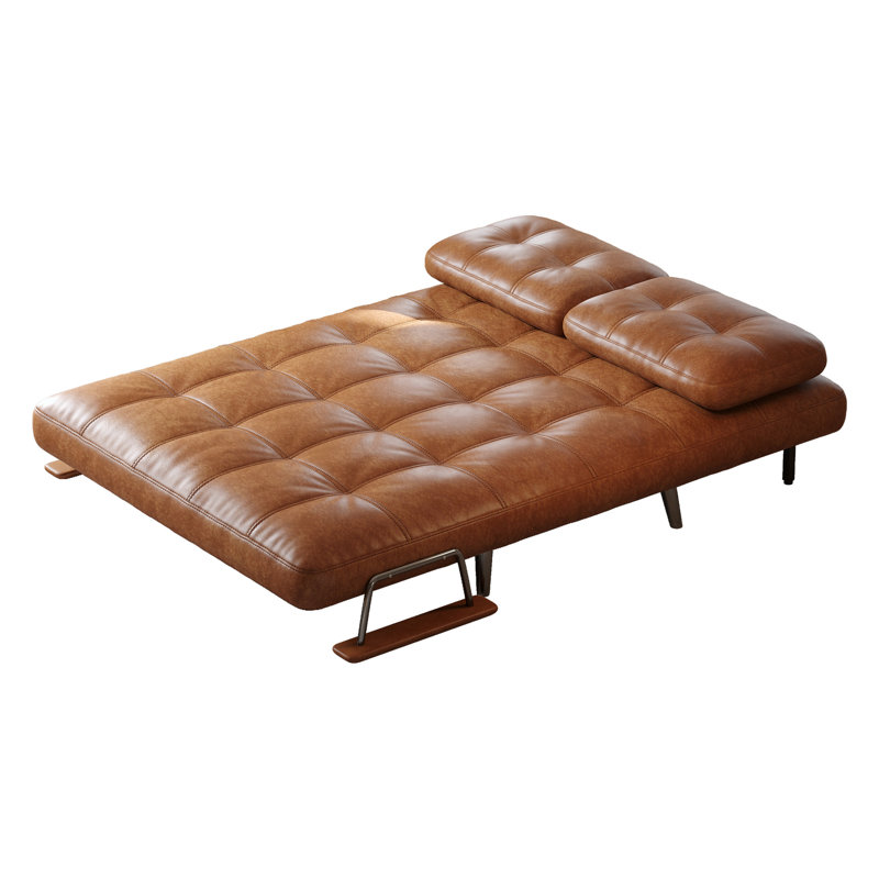 Canapé-lit convertible 44,5 po 3-en-1 avec dossier réglable à 5 positions, chaise longue compacte moderne et rangement intégré pour un confort polyvalent.