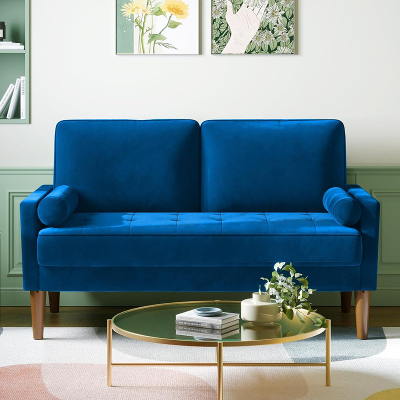 Collierville 2 Seater Velvet Sofa, Blue Velvet