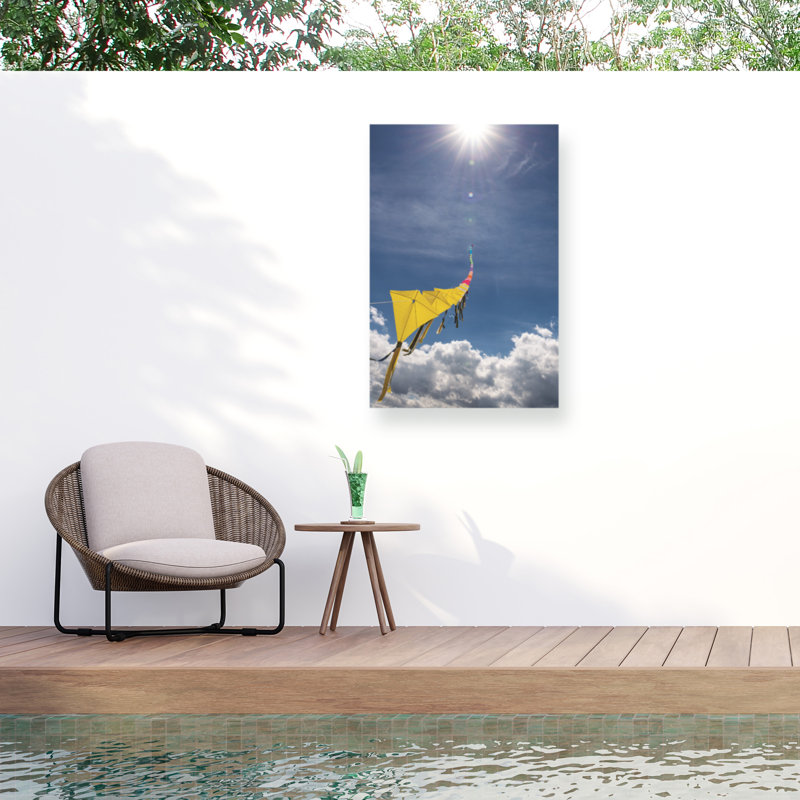 Kurt Shaffer Rainbow String Of 60 Kites 4 Outdoor  Canvas, H 12 po x l 19 po