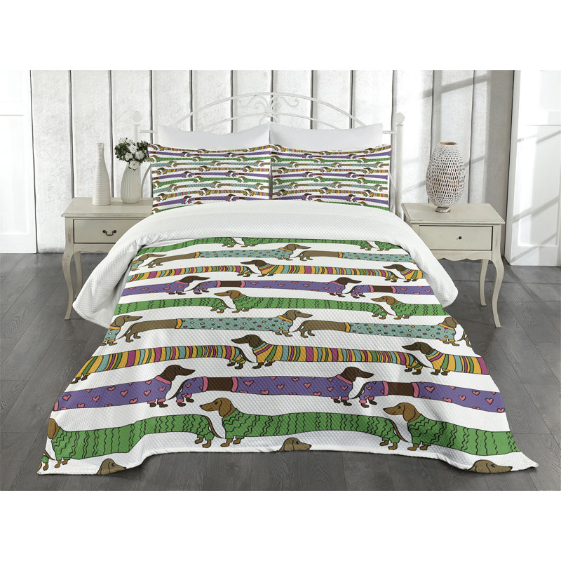 Multicolore Ambensonne, Très grand couvre-lit / couvre-lit + 2 taies déc