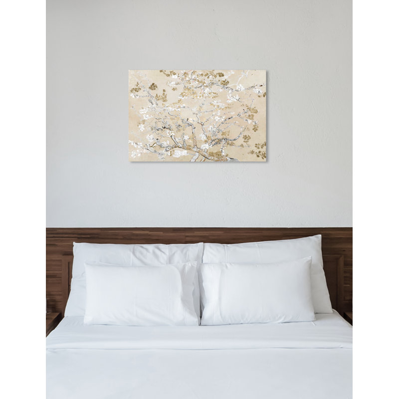 « Van Gogh in Golden Blossoms Inspiration », reproduction d'art graphique sur toile, 30 po x 45 po, Toile tendue, Sans cadre