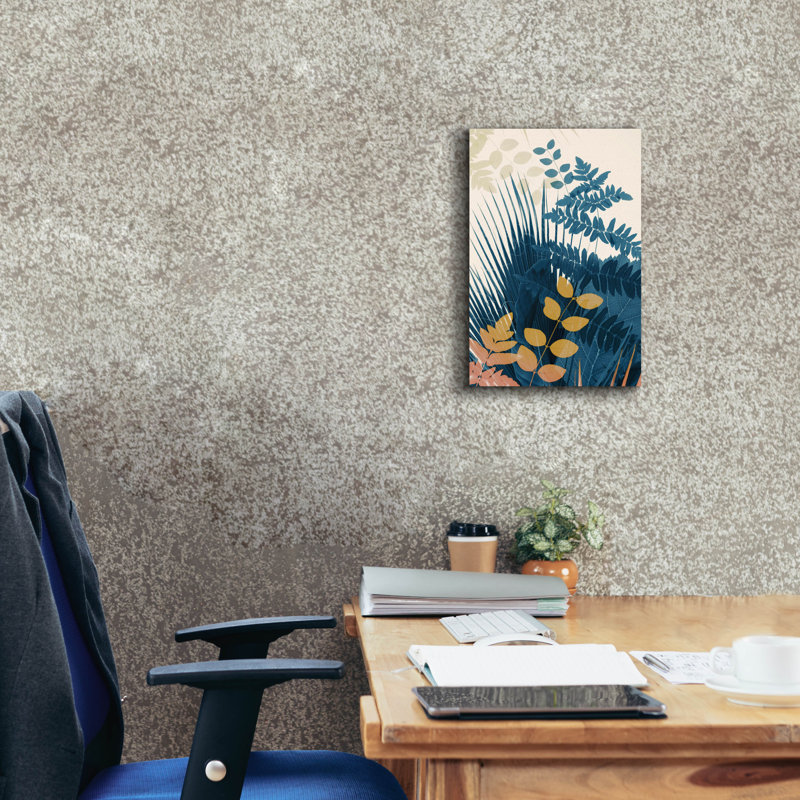 «Welcome To The Jungle, Blue 5» par Ian Winistanley, art mural sur toile, H 18 po x l 12 po x P 0,75 po