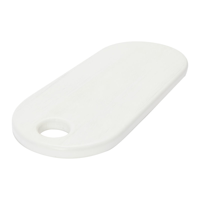 19" Textured White Acacia Wood Cheese/Serving Board