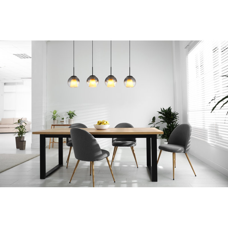 Decola 4 - Light Pendant, Mattschwarz, Raunch colors