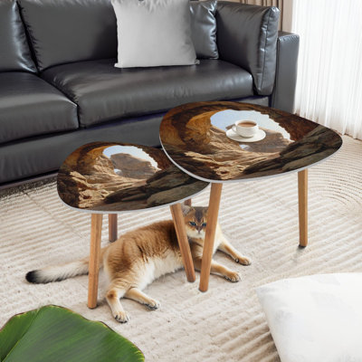 Ensemble de 2 tables basses gigognes Triangle