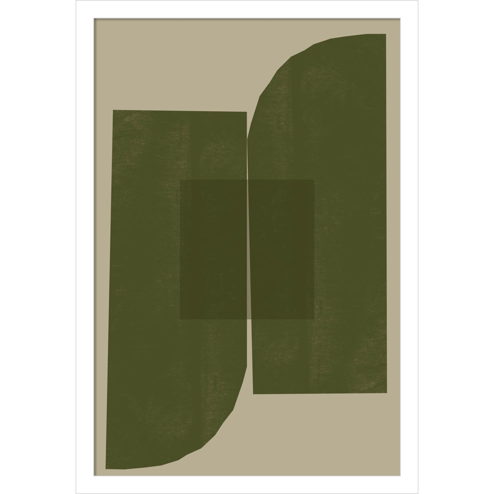 Green Composition 2 by The MIUUS STUDIO Wood Framed Wall Art Print, White, 21" H x 15" W