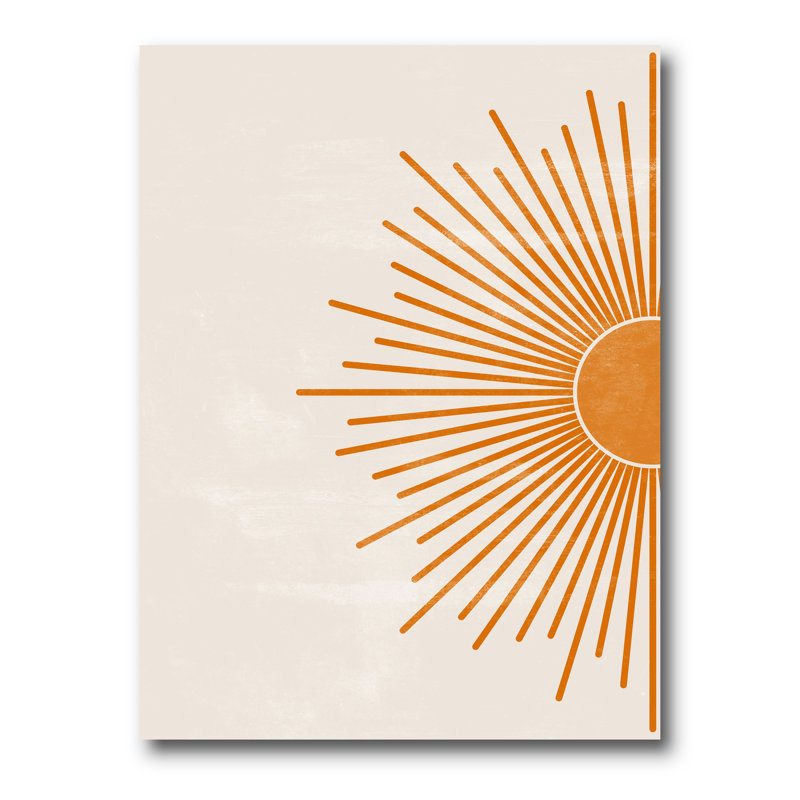" Orange Sun Print I " by Designart, 32" H x 16" W x 1" D