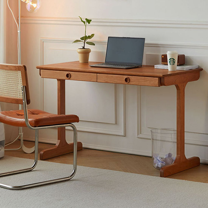 Bureau d'écriture avec tiroirs Cherry, H 29,53 po x l 39,37 po x P 23,62 po
