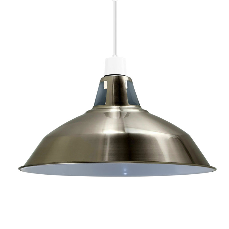 16cm H Metal Bowl Lamp Shade, Satin Nickel