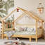 Lit simple en bois avec coussin-1766089598