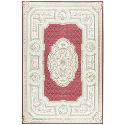 Tapis beige noué à la main de haute qualité