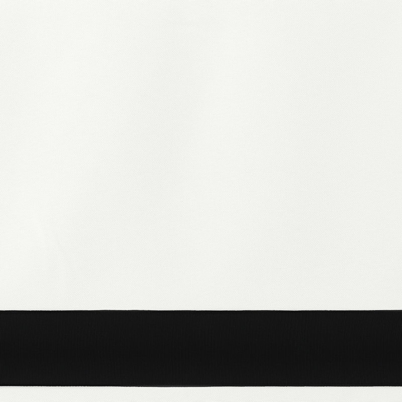 Sun Zero Olander Ribbon Border 100% Blackout Cordless Single Roman Shade, 31"W x 64"L, Black/White