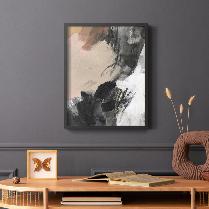 Unbleached Neutrals V Framed Print - Solid Wood, 20" H x 16" W, Black