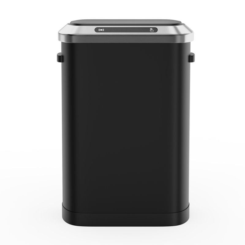 Poubelle automatique 13 gallons en acier inoxydable avec capteur de mouvement, Noir