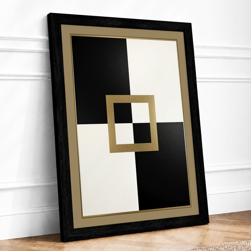 Quadrant Geometric - Framed Print, A2 - 59.4 x 42.0 cm, Black
