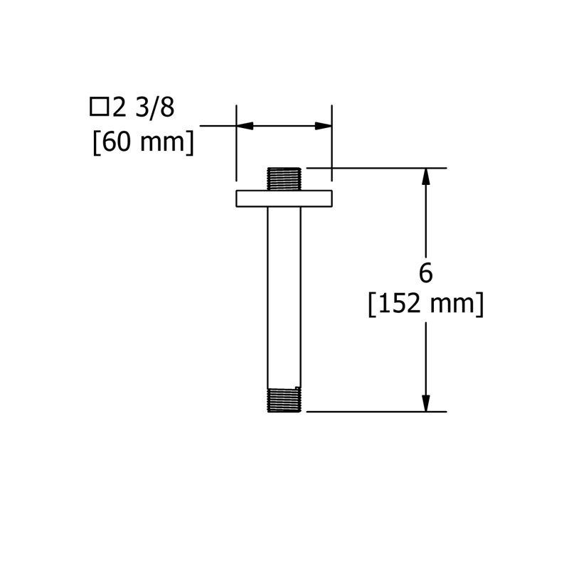 Riobel 6" Ceiling Mount Shower Arm, Polished Nickel
