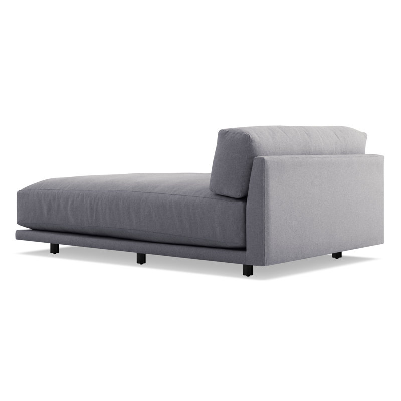 Sunday Chaise Lounge, Left Hand Facing, Camel Velvet Polyester Blend