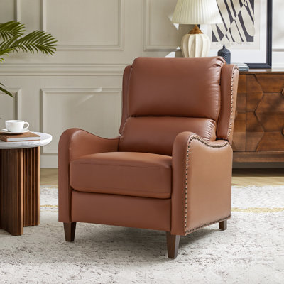 Neliyah 28.75" Wide Genuine Leather Recliner